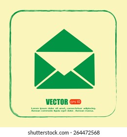 Vector icon Envelope with paper sheet - concept of email