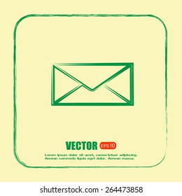 Vector icon Envelope with paper sheet - concept of email
