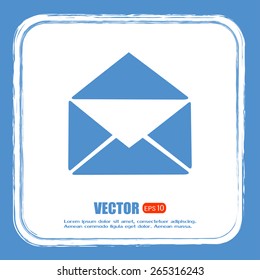 Vector icon Envelope with paper sheet - concept of email