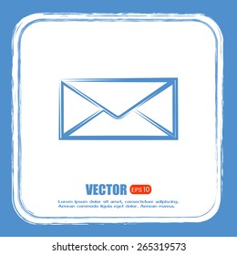 Vector icon Envelope with paper sheet - concept of email