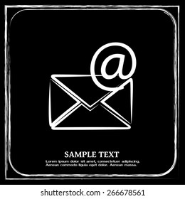 Vector icon Envelope with paper sheet - concept of email