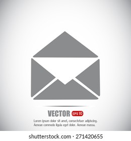 Vector icon Envelope with paper sheet - concept of email