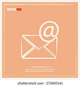 Vector icon Envelope with paper sheet - concept of email