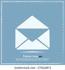 Vector icon Envelope with paper sheet, concept of email