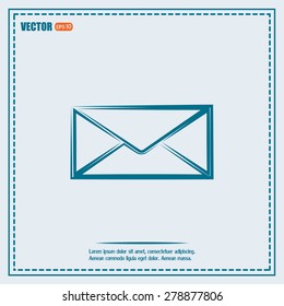 Vector icon Envelope with paper sheet - concept of email