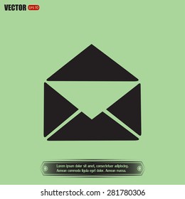 Vector icon Envelope with paper sheet - concept of email