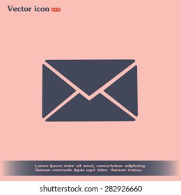 Vector icon Envelope with paper sheet - concept of email