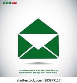 Vector icon Envelope with paper sheet - concept of email