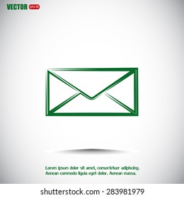 Vector icon Envelope with paper sheet - concept of email