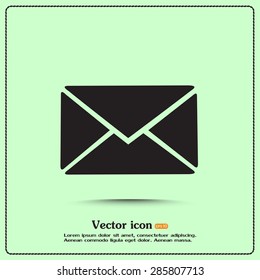 Vector icon Envelope with paper sheet - concept of email