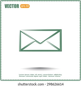 Vector icon Envelope with paper sheet - concept of email