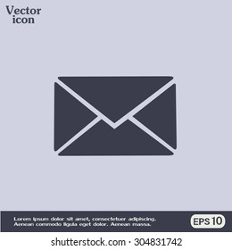 Vector icon Envelope with paper sheet - concept of email