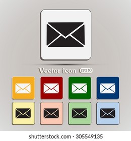 Vector icon Envelope with paper sheet - concept of email