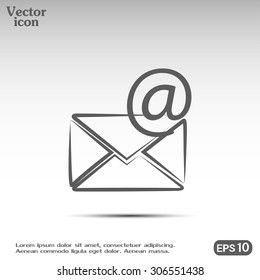 Vector icon Envelope with paper sheet - concept of email