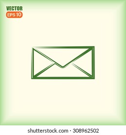 Vector icon Envelope with paper sheet - concept of email