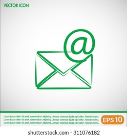 Vector icon Envelope with paper sheet - concept of email