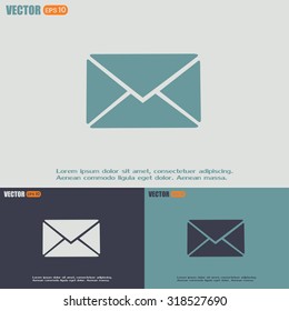 Vector icon Envelope with paper sheet - concept of email