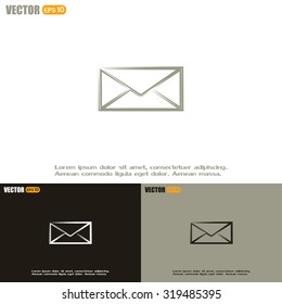 Vector icon Envelope with paper sheet - concept of email