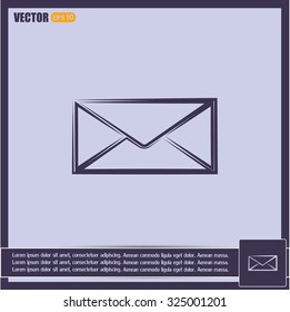 Vector icon Envelope with paper sheet - concept of email