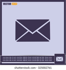 Vector icon Envelope with paper sheet - concept of email
