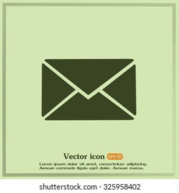 Vector icon Envelope with paper sheet - concept of email