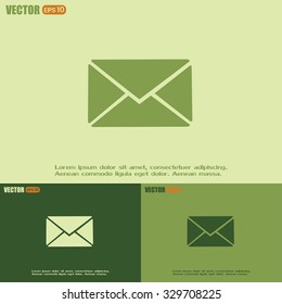 Vector icon Envelope with paper sheet - concept of email