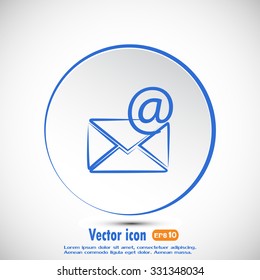 Vector icon Envelope with paper sheet - concept of email