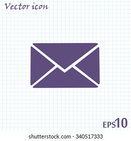 Vector icon Envelope with paper sheet - concept of email