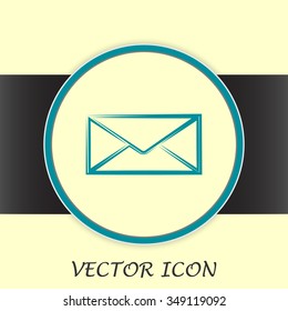 Vector icon Envelope with paper sheet - concept of email
