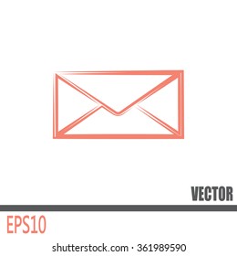 Vector icon Envelope with paper sheet - concept of email