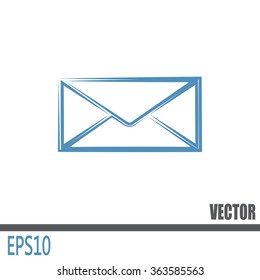Vector icon Envelope with paper sheet - concept of email
