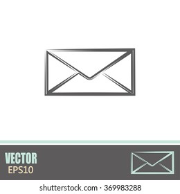 Vector icon Envelope with paper sheet - concept of email