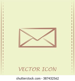 Vector icon Envelope with paper sheet - concept of email