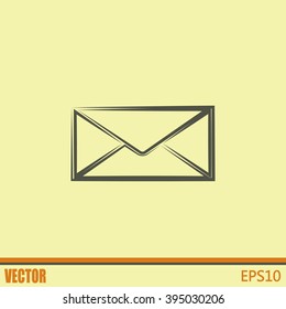 Vector icon Envelope with paper sheet - concept of email