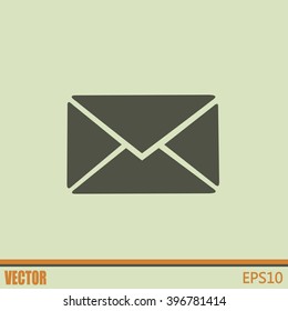 Vector icon Envelope with paper sheet - concept of email