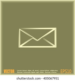 Vector icon Envelope with paper sheet - concept of email