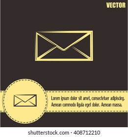Vector icon Envelope with paper sheet - concept of email