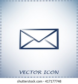 Vector icon Envelope with paper sheet - concept of email