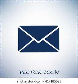 Vector icon Envelope with paper sheet - concept of email