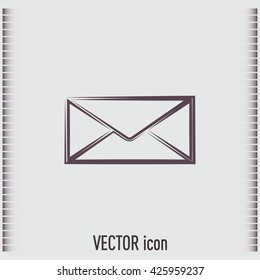 Vector icon Envelope with paper sheet - concept of email