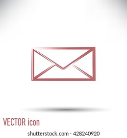 Vector icon Envelope with paper sheet - concept of email