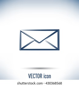 Vector icon Envelope with paper sheet - concept of email