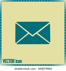 Vector icon Envelope with paper sheet - concept of email