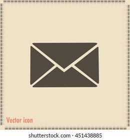 Vector icon Envelope with paper sheet - concept of email