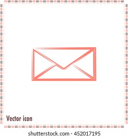Vector icon Envelope with paper sheet - concept of email