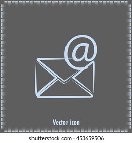 Vector icon Envelope with paper sheet - concept of email