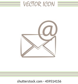 Vector icon Envelope with paper sheet - concept of email