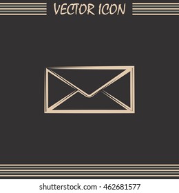 Vector icon Envelope with paper sheet - concept of email