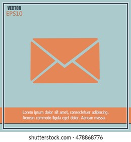 Vector icon Envelope with paper sheet - concept of email