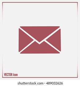 Vector icon Envelope with paper sheet - concept of email